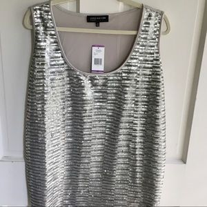 SORRY, SOLD!    NWT 2X Gray Sequin Tank Top Jones NY